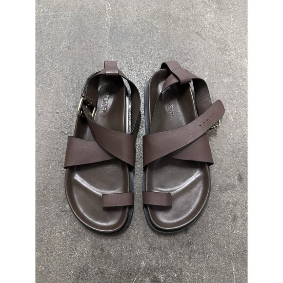 A.EMERY Dula Sandals Walnut Brown Leather Flats - Picture 6 of 9